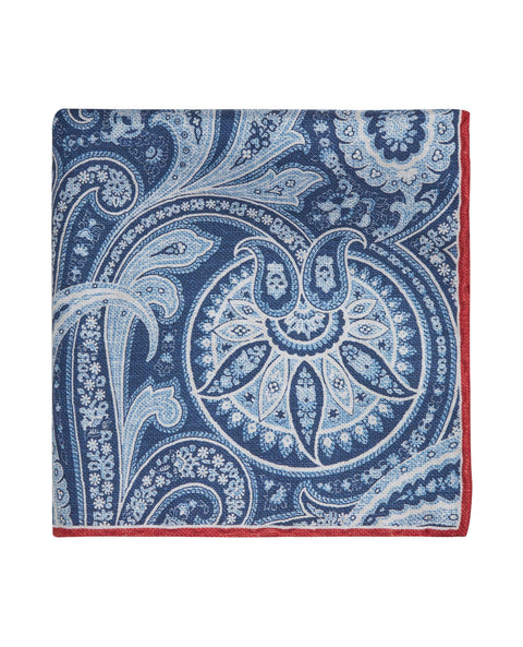 The Italian Paisley Print Silk Pocket Square