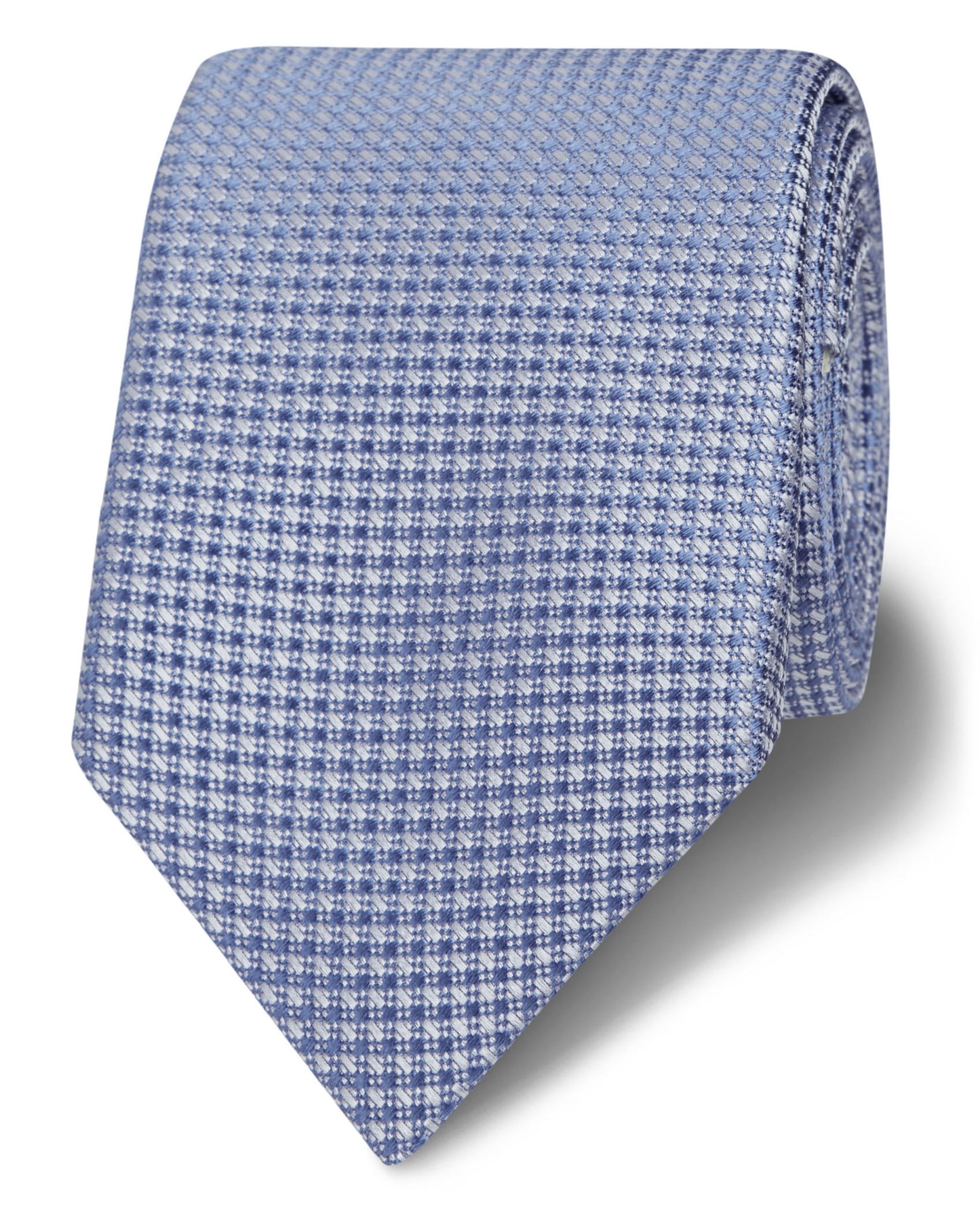 Image 1 of Royal Ascot Slim Blue Textured Square Silk Tie
