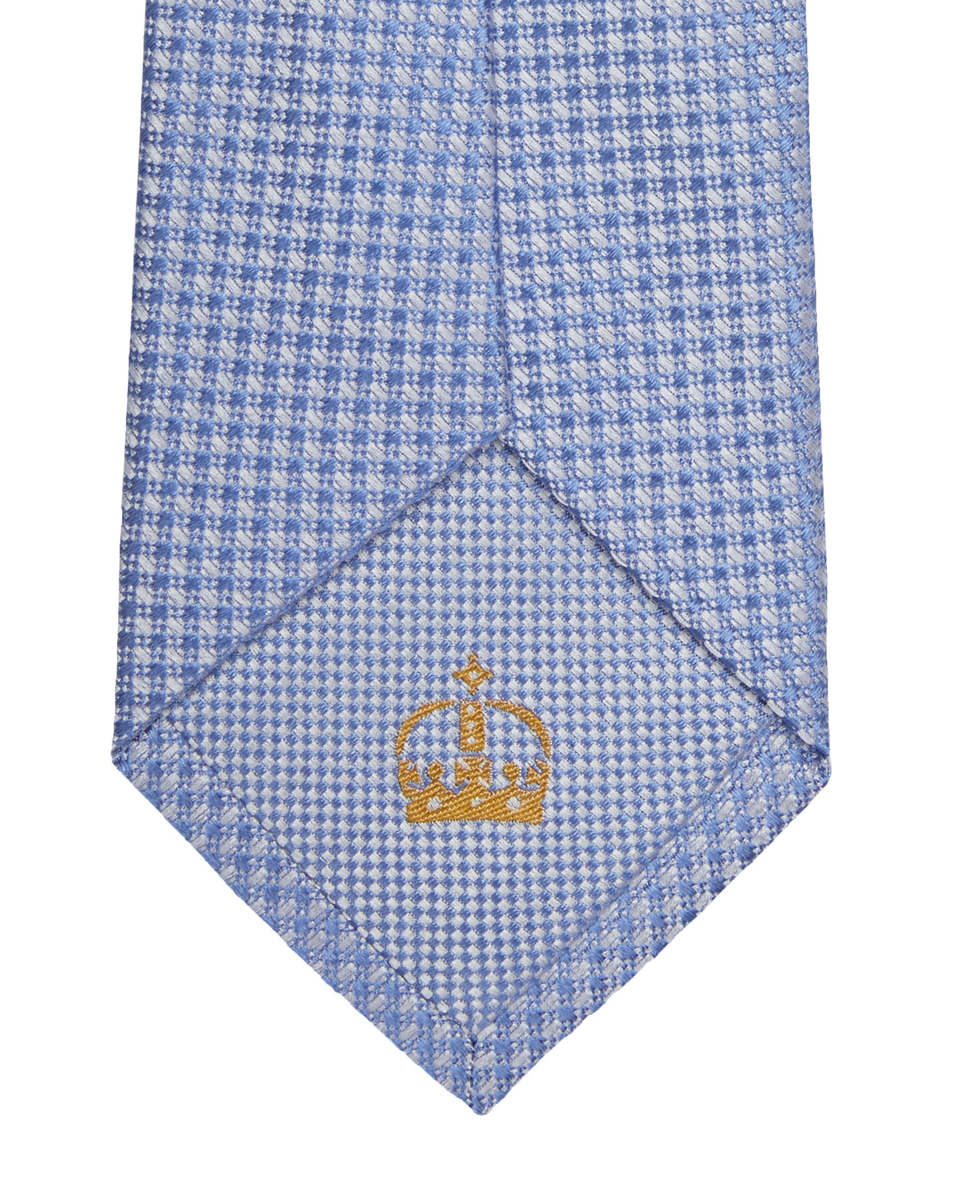 Image 3 of Royal Ascot Slim Blue Textured Square Silk Tie