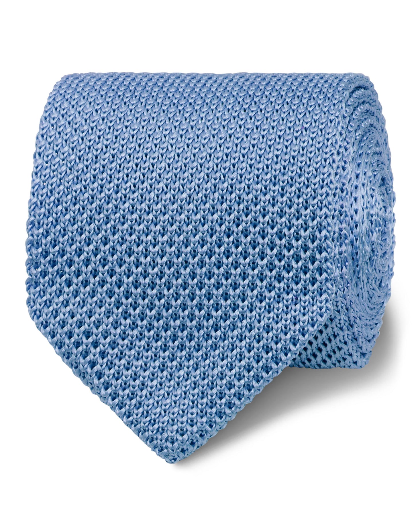 Image 1 of Knitted Slim Blue Silk Tie