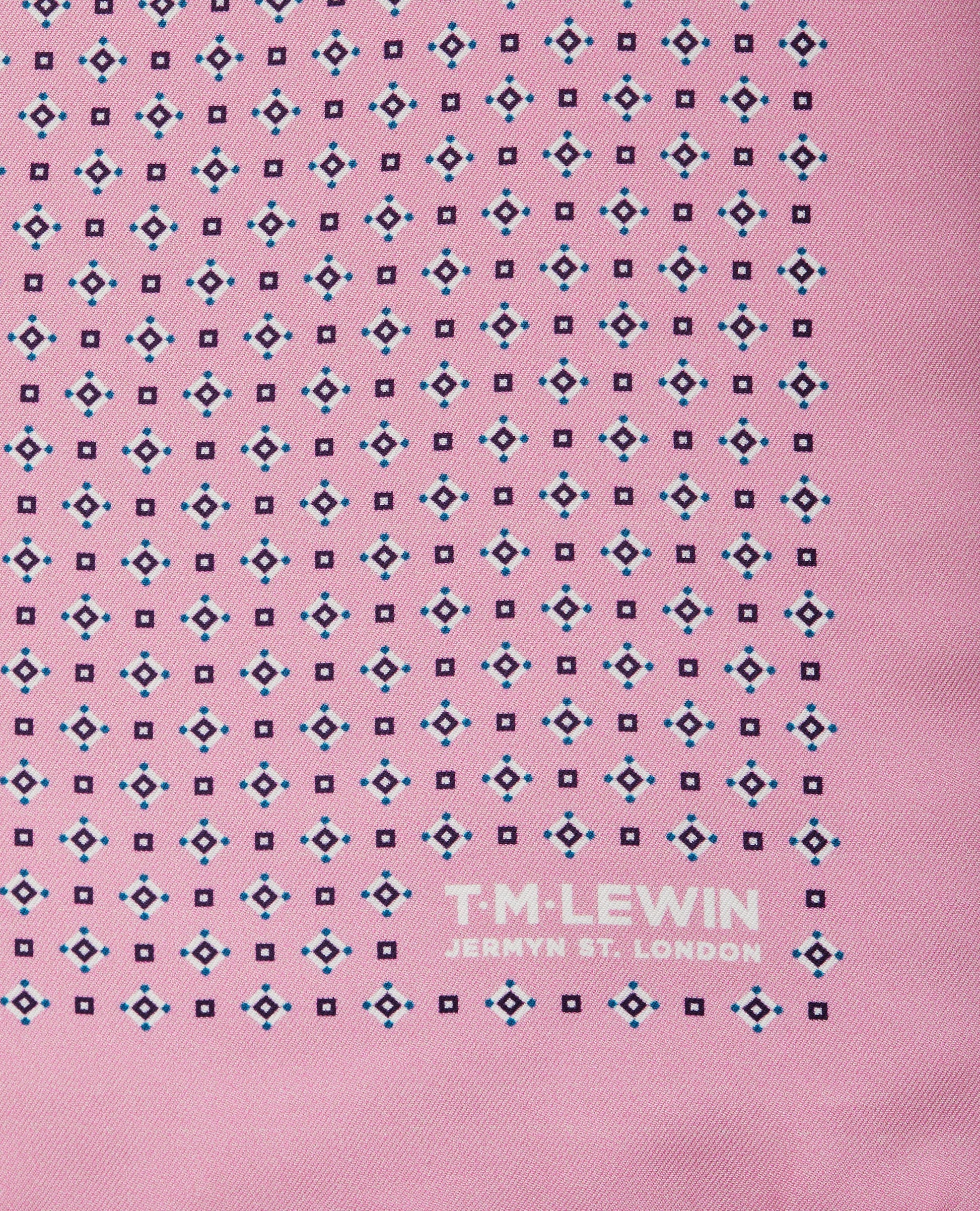 Image 2 of Silk Pink Geometric Squares Pocket Square