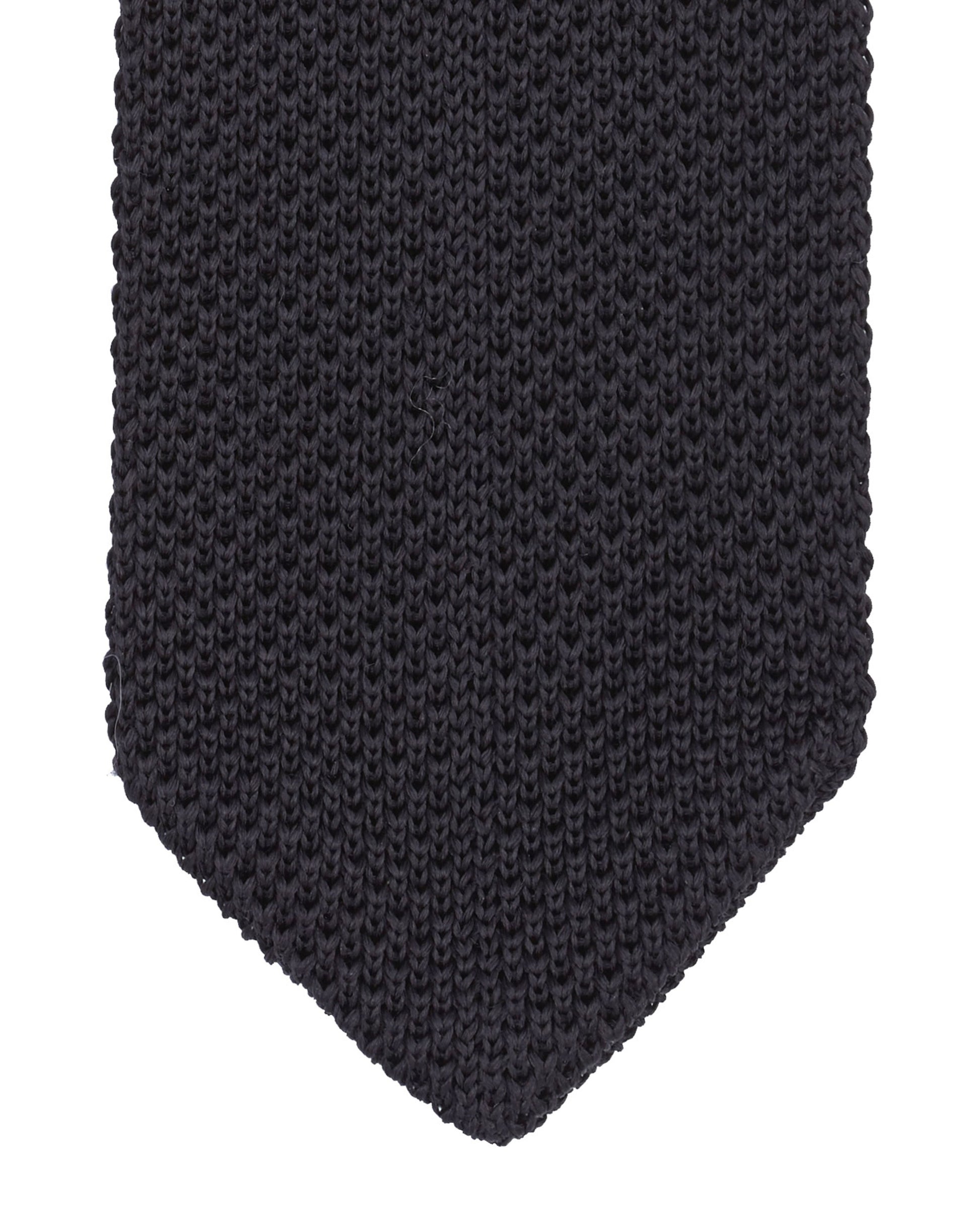 Image 3 of Black Knitted Silk Tie