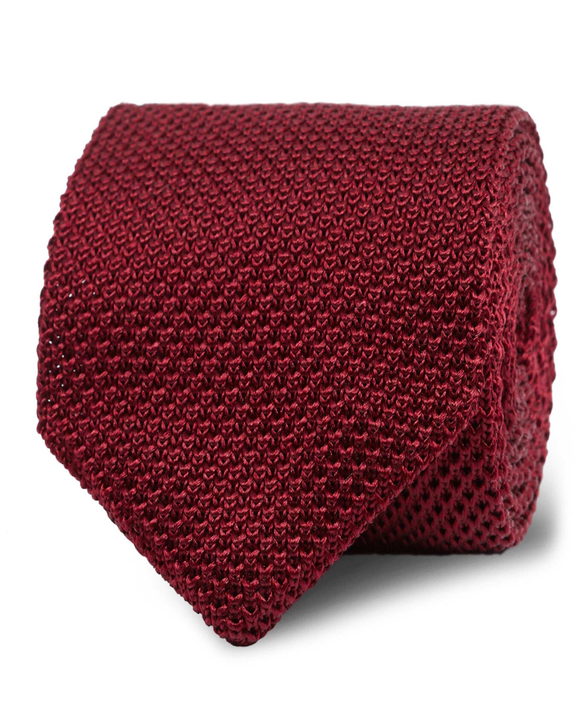 Image 1 of Burgundy Knitted Silk Tie