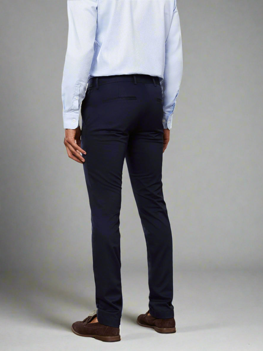 Image 5 of Non Iron Radcliffe Extra Slim Navy Chino